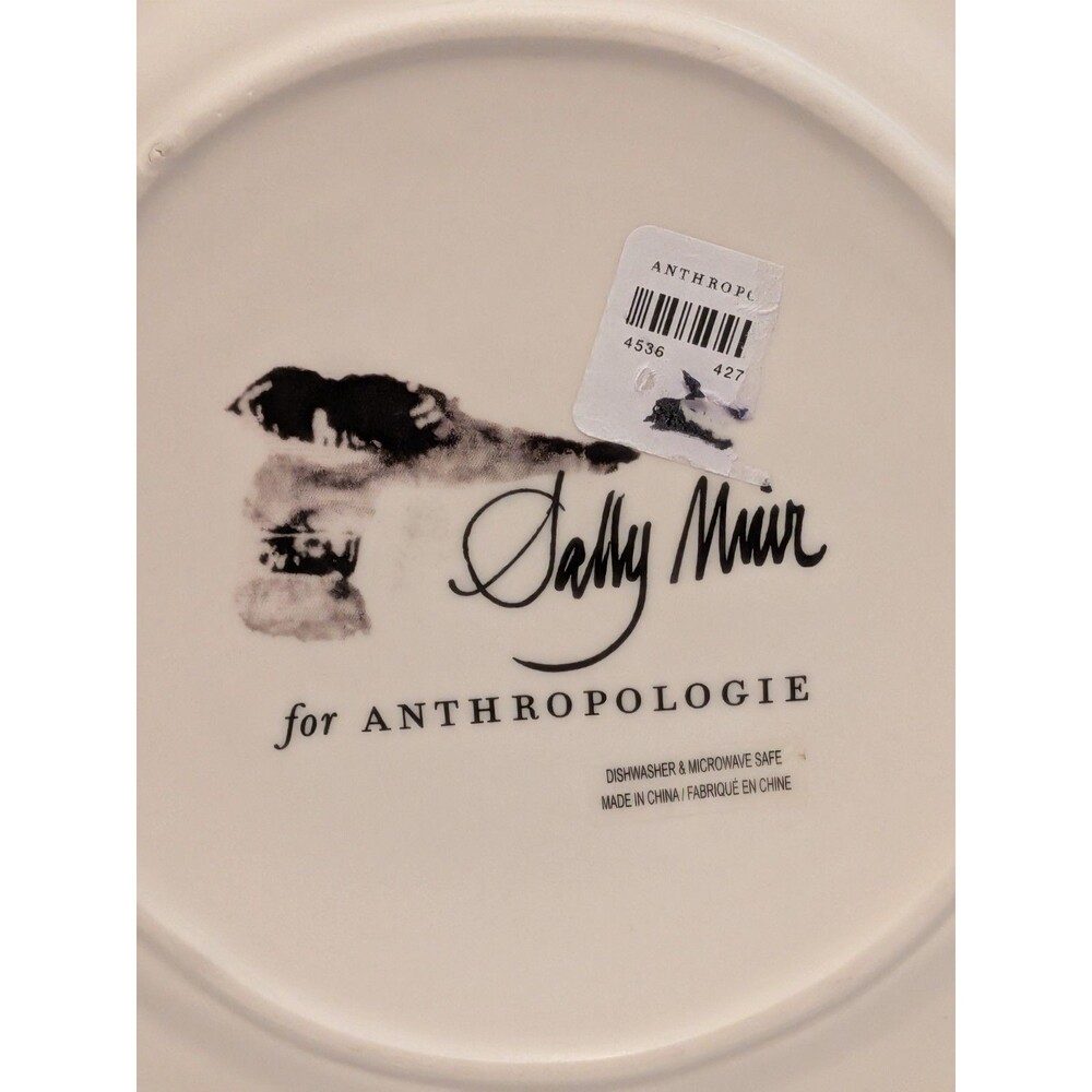 New Anthropologie Plate SALLY MUIR Dessert DOG-A-DAY Frenchie Bulldog Stoneware - Picture 7 of 8